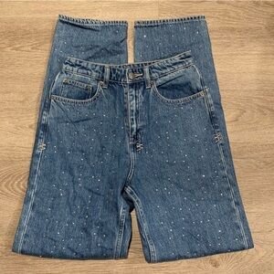 Tsubi Mid Wash Bejeweled Jeans Size 26